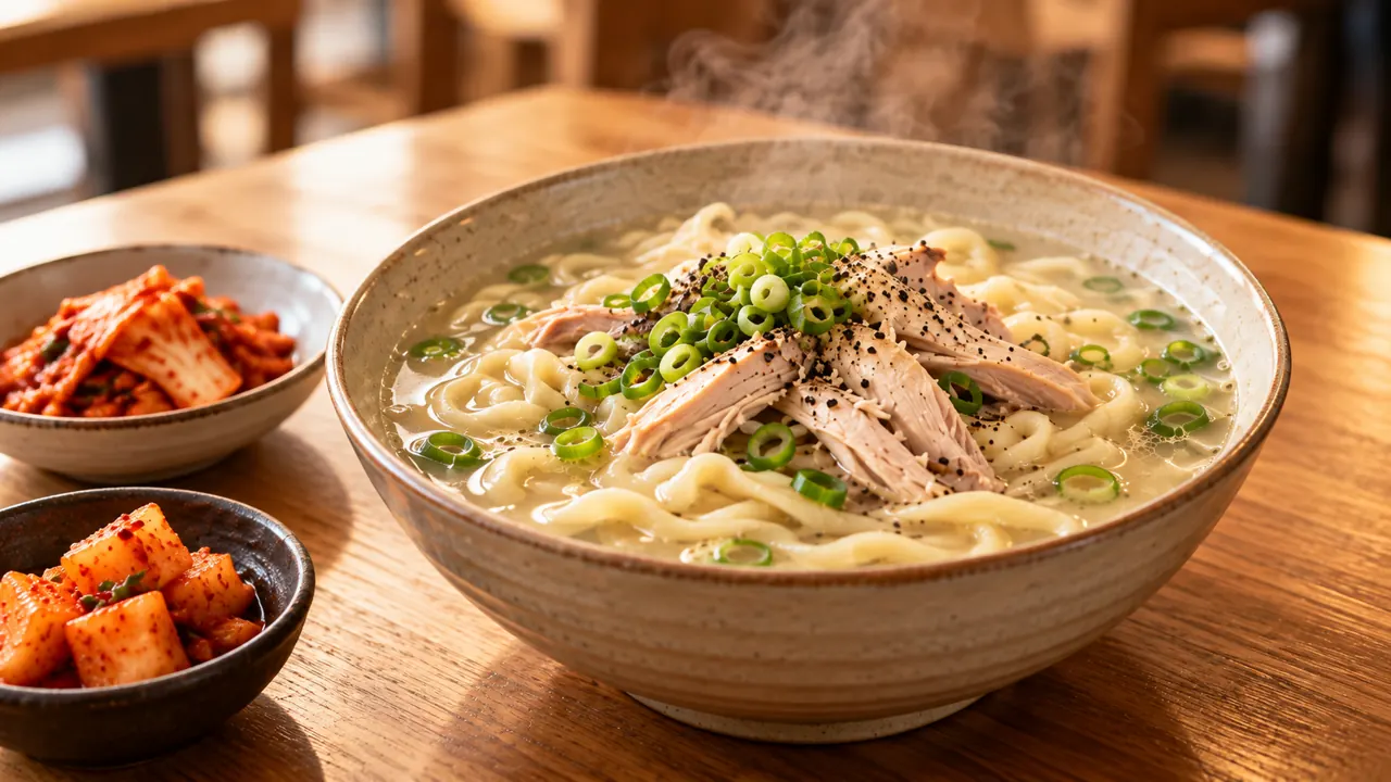 닭칼국수 메뉴를 표현한 이미지