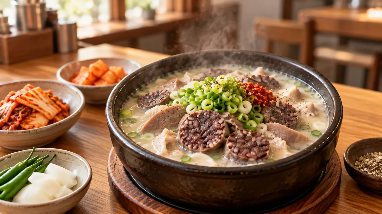 순대국 메뉴를 표현한 이미지